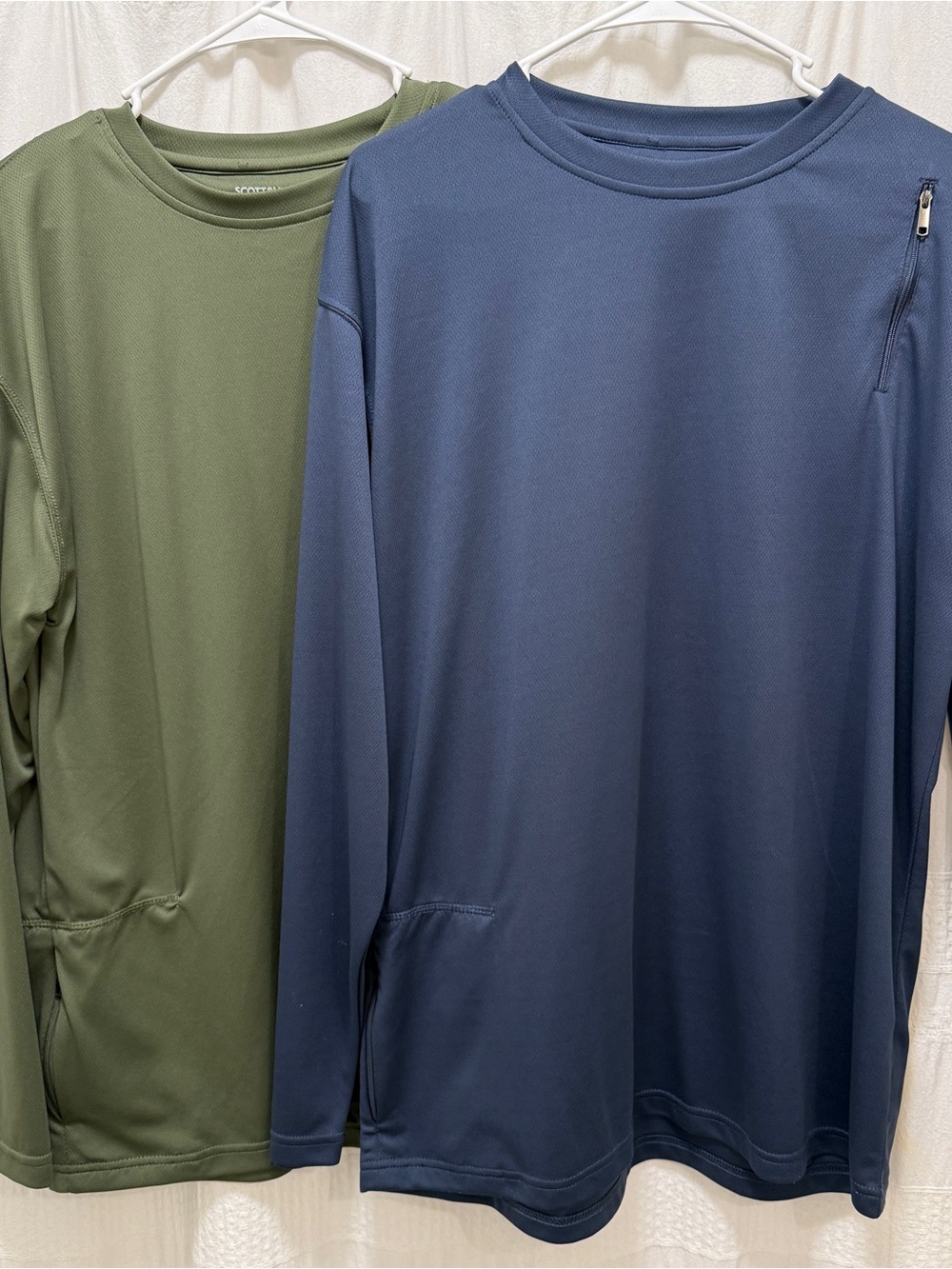(Lot of 2) SCOTTeVEST TEC Performance Shirts Blue Green Mens Large Long Sleeve
